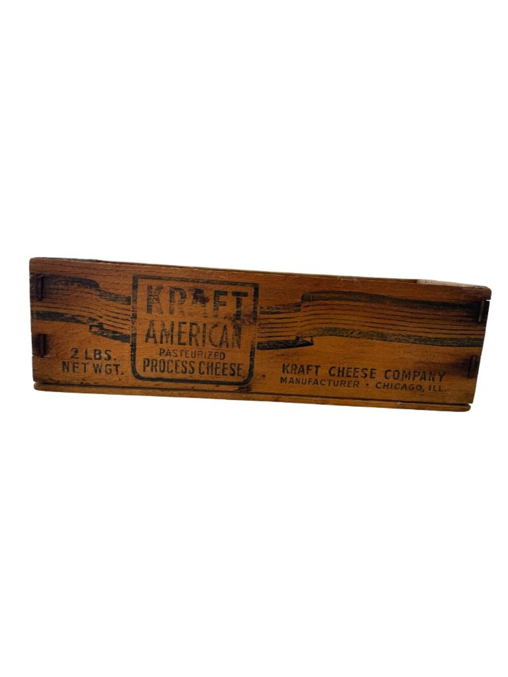 Vintage Kraft American Process Cheese Wooden Box Chicago Manufacturer Rustic